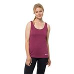 Jack Wolfskin Kadın Pack & Go Tank W Kolsuz Tişört, Sangria Red, XS EU