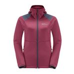 JACK WOLFSKIN KOLBENBERG HOODED FZ W Kadın POLAR CEKET, sangria red, XS