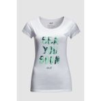 Jack Wolfskin Sea You Soon T Kadın T-shirt 1806392-5018 - Beyaz