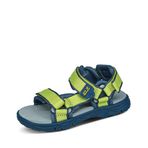 Jack Wolfskin Üniseks-Çocuk Yedi Deniz 3 Sandalet Yürüyüş Botu, Kireç/Mavi, 12 Big Kid