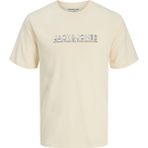 Jack&jones Dynamic Branding Crew Neck Erkek Bej Yuvarlak Yaka Tişört
