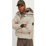 Jack&Jones Erkek Jcoalpha Kapüşonlu Rüzgar Geçirmez Puffer Mont 12261971 Bej