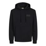 JACK&JONES Erkek JJECORP Logo Sweat Hood NOOS Kapüşonlu Svetşört, Siyah/Detay: Small Print/Black, XL, Siyah/Detay: Küçük Baskı/Siyah, XL