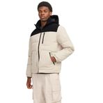 JACK&JONES Erkek Mont, Oversize Kalıp, Moonbeam Black Blockıng, XL