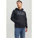Jack&Jones Hood Corp Logo Erkek Siyah Kapüşonlu Sweatshirt - M