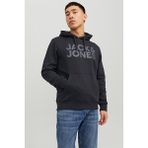 Jack&Jones Hood Corp Logo Erkek Siyah Kapüşonlu Sweatshirt - XL