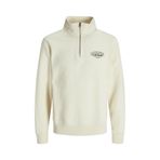 Jack&Jones Makoto Half Zip Erkek Ekru Dik Yaka Sweatshirt, L
