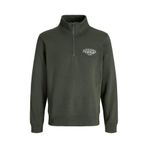 Jack&Jones Makoto Half Zip Erkek Yeşil Dik Yaka Sweatshirt, M