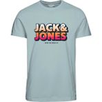 Jack&jones Sıfır Yaka Baskılı Açık Mavi Erkek T-Shirt 12238135 - Açık Gri - Mavi - XL