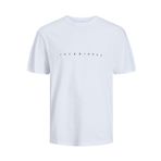 Jack&Jones Star Erkek Beyaz Yuvarlak Yaka Tişört, XL, 12234746-WHT
