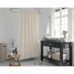 Jackline Krem Renk Banyo Perdesi Yerli Üretim Duş Perdesi 12 Adet Plastik C-Halka Hediyeli Banyo Duş Perdesi - 180 x 200 cm - Renkli