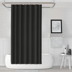 Jackline Polyester Kumaş Duş Perdesi Banyo Perdesi Plastik C-Halka Askı Aparatı Siyah - 180 x 200 cm