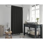 Jackline Siyah Renk Banyo Perdesi Yerli Üretim Duş Perdesi 12 Plastik C-Halka Hediyeli Banyo Duş Perdesi - 180 x 200 cm - Renkli