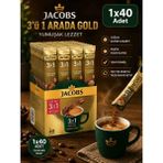 Jacobs 3’ü 1 Arada Gold Hazır Kahve 40’lı Stick Paket Yumuşak Lezzetmarka: - 1 Paket