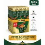 Jacobs 3’ü 1 Arada Gold Yoğun Lezzet 40’lı Stick Paket Pratik Hazır Kahve Yumuşak İçim - 1 Paket