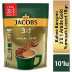 Jacobs 3'ü 1 Arada Gold Yumuşak İçim Karışım Kahve 10'lu Paket - 180 gr - Cafe Crema