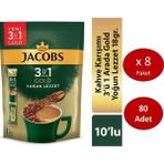 Jacobs 3ü1 Arada Gold Kahve Karışımı Yoğun Lezzet 80 Adet (10 x 8 Paket) - 1 Adet