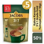 Jacobs 3ü1 Arada Gold Kahve Karışımı Yumuşak Lezzet 50'li - 50 Adet
