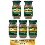 Jacobs Monarch Gold Çözünebilir Kahve, 100 g, Kavanoz, 5'li Set