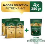 Jacobs Selection Filtre Kahve 250 gr x 4 Adet + Jacobs Gold Çözünebilir Kahve 200 gr - 1 Adet