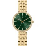 Jacques Lemans Milano 1-2212G Quartz Çelik Altın Rengi Yeşil Kadran 32 Mm Kadın Kol Saati
