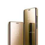 Jacyren Huawei P20 Lite uyumlu, deri kapaklı kılıf, ayna cep telefonu kılıfı, P20 Pro koruyucu kılıf, 360° sert polikarbonat, yarı saydam görünüm, Miroir darbeye dayanıklı kapak, stant fonksiyonlu, çanta kılıf P20, altın, P20 Pro