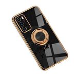 Jacyren Huawei P20 Pro Cep Telefonu Kılıfı Huawei P20 Pro Koruyucu Kılıf, Kılıf Mıknatıslı Araç Tutucu Ultra İnce Silikon Kılıf 360 Derece Parmak Tutucu Düşmeye Karşı Kapak, Siyah, 20 Petite