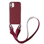 Jacyren iPhone 11 Pro Max Cep Telefonu Kılıfı iPhone 11 Pro Koruyucu Kılıf Cep Telefonu Zinciri Sıvı Silikon Kolye (Çıkarılabilir) Kılıflar, iPhone 11 Koruyucu Kılıf Lanyard Telefon Kutusu (iPhone 11, Kırmızı Şarap)