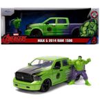 Jada, 253225029, Ram Kamyonet Oyuncak, Serbest Tekerlekli, Açılabilir Parçalı, Marvel Lisanslı, Hulk Figürlü, Die-Cast (Metal)