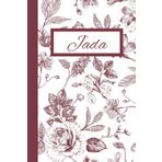 Jada: Preppy Burgundy Chinoiserie Floral Notebook Personalized For Girls and Women Name Jada