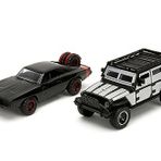 Jada Toys - Fast and Furious Autos (2'li set) - Dom`s Dodge Charger R/T 1970 & Tej`s Jeep Wrangler, Fast & Furious 7-2 Legacy Serisi Model Arabalar Açılabilir, 1:32, 19 cm, 8 Yaşından İtibaren, Wave