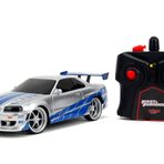 Jada Toys Hızlı ve Öfkeli 1:24 2002 Nissan GT-R R34 Uzaktan Kumandalı Araba RC 2.4GHz, Çocuklar ve Yetişkinler için Oyuncaklar (99371), Gümüş