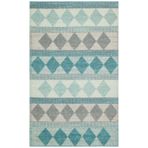 JADE JD 01 BLUE Naturel Kazak Örgü Desenli El Dokuma Örgü Halı, 130 x 190