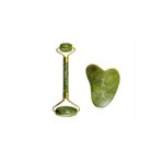 Jade Roller ve Gua Sha %100 Orijinal Yeşim Taşı Yüz Masaj Rulosu
