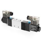 Jadeshay Elektrikli Pnömatik Solenoid Valf 4V230C-08 5 Yollu 3 Bağlantı Noktalı Pnömatik Solenoid Valf Çift Elektrik Kontrolü Orta Kapalı (Boyut: DC12V)
