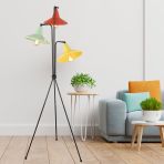Jadira 3Lü Çok Renkli Modern Tasarım Retro 3 Ayaklı Abajur Lamba Metal Lambader
