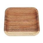 Jadpes Tepsi, şık kare tepsi Snacks Sushi ahşap servis tabağı ev restoranları için (20 x 20 x 2 cm)