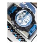 Jaga 45MM Havuz Deniz Kullanım,Işıklı,Takvimli,Kronometreli Lacivert Silikon Dijital SPOR Erkek Kol Saati