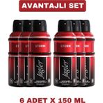 Jagler Storm Erkek Deodorant Sprey 6 x 150 ml Pudrasız Koku ile Uzun Süreli Koruma