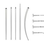 jagosen 14G 16G 18G 20G Piercing Konik Düz Arka Küpe Aplikatör Aracı Piercing Değiştirme Aracı Dişsiz Piercing Ekleme Pin Konik Vücut Piercing için Germe Kiti Kulak/Burun/Göbek/Dudak/Kaş, Paslanmaz