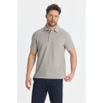Jaguar Erkek Toprak Pamuk Karışımlı Çekmeyen Likralı Kumaş Yırtmaç Detaylı Slim Fit Polo Yaka Tişört - 3XL