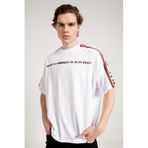 JAHR MARC Baskılı Beyaz Oversize Erkek T-Shirt