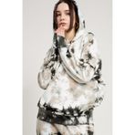 JAHR MARC Batik Yıkamalı Gri Oversize Kapüşonlu Kadın Sweatshirt