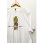 JAHR MARC Leopar Ananas Baskılı Oversize Beyaz Kadın Elbise T-shirt