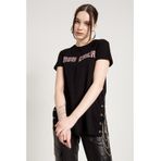JAHR MARC Zincir Detaylı Baskılı Siyah Kadın T-shirt