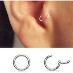 Jaida Moda Unisex 316L Cerrahi Çelik Kilitli Halka Tragus, Helix, Burun, Kıkırdak Piercing - 6 mm - Gümüş