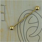 Jaida Moda Unisex Gold Cerrahi Çelik Industrial Köprü Piercing - 36 mm