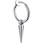 Jaida Moda Unisex Gümüş Renk Sallantılı Deliksiz Sıkıştırmalı Çelik Halka Küpe - 10 mm