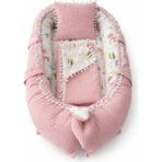 Jaju Baby 3'lü Babynest Set Pudra Renkli Ponponlu Wafle Pike Kumaş Ergonomik Yapı