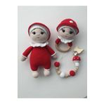 Jaju Baby Amigurumi Mantar 24 cm Çıngırak ve Emzik Zinciri Üçlü Set